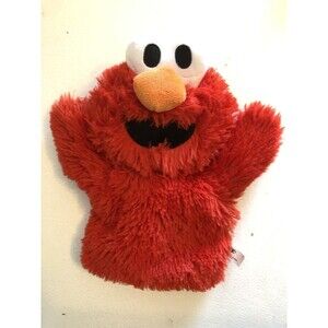 Sesame Street BARK HAND PUPPET Elmo Furry Plush SQEAKS! WATCH VIDEO!